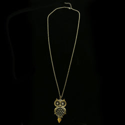 Luxury Crystal Owl Necklace Gold NWOT
