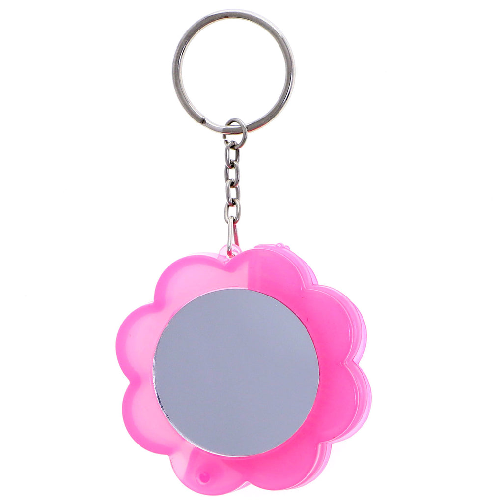 Purple Glitter Flower-Shaped Mirror Keychains 4 CT Party Favors –