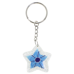 Mi Amore Star Split-Ring-Keychain Blue/Silver-Tone