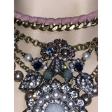 CHLOE + ISABEL vintage regency pearl n crystal multi-layer statement necklace - N128