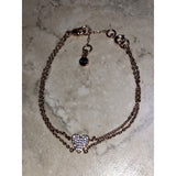 CHLOE & ISABEL Rose Gold Double Chain Heart Bracelet with Crystal Accents - B068
