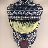 CHLOE + ISABEL art deco midnight mosaic tassel statement necklace - N100