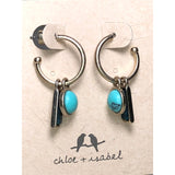 CHLOE + ISABEL Turquoise Charm Hoop Earrings - E033