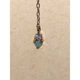 CHLOE + ISABEL turquoise & crystal mismatched chain drop earrings - E075