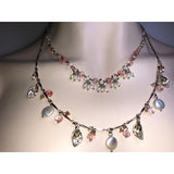CHLOE + ISABEL petal & pearl charm layering necklace - N123