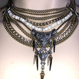 CHLOE + ISABEL warrior queen multi-chain statement collar - N101