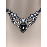 CHLOE + ISABEL crimson lace crystal collar - N051