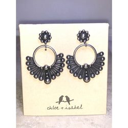 CHLOE + ISABEL silver-tone hoop fan earrings with beaded detail - E182