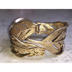 CHLOE + ISABEL golden drift feather cuff bracelet - B004