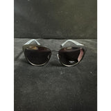 Bebe Oversized Black Cat-Eye Sunglasses with Clear Leopard-Accent Temples