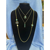 CHLOE + ISABEL turquoise layered necklace set in gold - N152