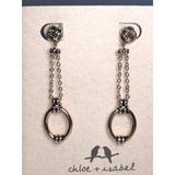 CHLOE & ISABEL Double Chain Knot & Oval Drop Earrings -E181