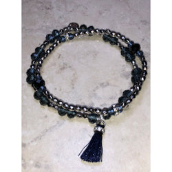CHLOE + ISABEL navy beaded stretch bracelet - B052