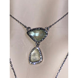 CHLOE + ISABEL multi-layer organic stone pavé pendant necklace - N108