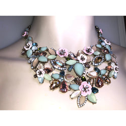CHLOE + ISABEL pastel blossom garden statement necklace - N130