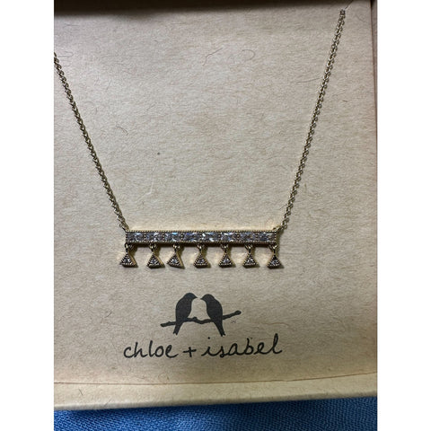 CHLOE + ISABEL  pave triangle baguette pendant necklace - N689CLSG