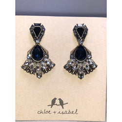 CHLOE + ISABEL midnight crystal statement drop earrings - E314