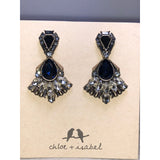 CHLOE + ISABEL midnight crystal statement drop earrings - E314