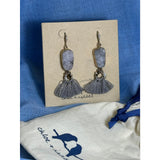CHLOE + ISABEL grey agate druzy tassel earrings - E486GYAG