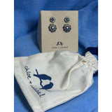 CHLOE + ISABEL southwestern turquoise n silver floral stud earring set - E583BLS