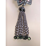 CHLOE + ISABEL crystal lotus tassel statement necklace - N129