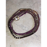 CHLOE & ISABEL Beaded Purple & Gold Wrap Bracelet - B048