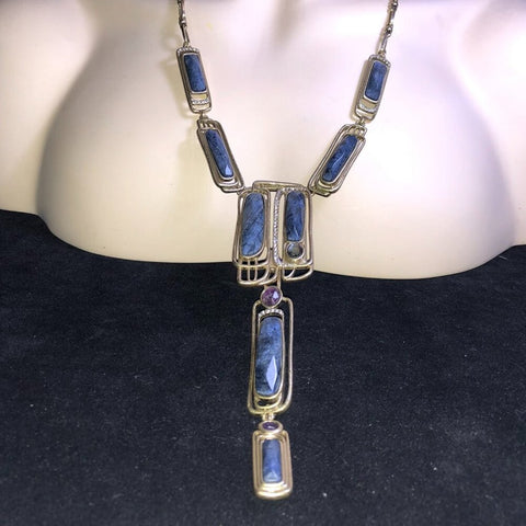 CHLOE + ISABEL indigo horizon linear pendant necklace - N175