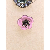 CHLOE + ISABEL crystal halo stud earrings & pink flower stud set - E040
