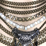 CHLOE + ISABEL warrior queen multi-chain statement collar - N101