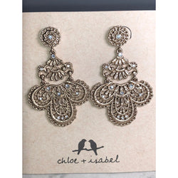 CHLOE & ISABEL Filigree Crystal Statement Earrings - E056