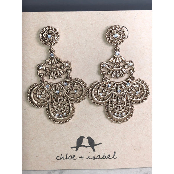 CHLOE & ISABEL Filigree Crystal Statement Earrings - E056