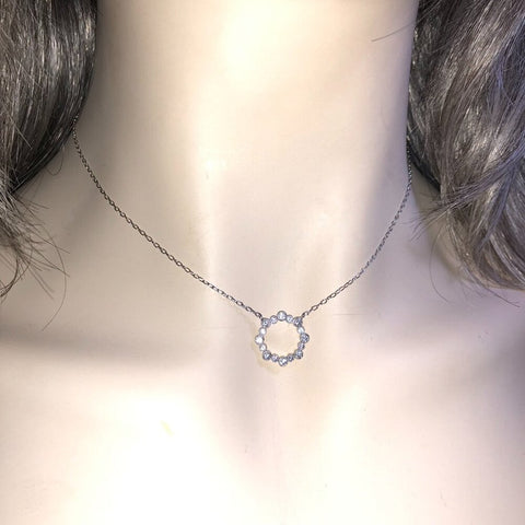 CHLOE + ISABEL sparkling circle solitaire necklace - N042