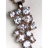 CHLOE + ISABEL Rose Gold Cascading Crystal Pendant Necklace - N145