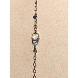 CHLOE + ISABEL turquoise & crystal mismatched chain drop earrings - E075