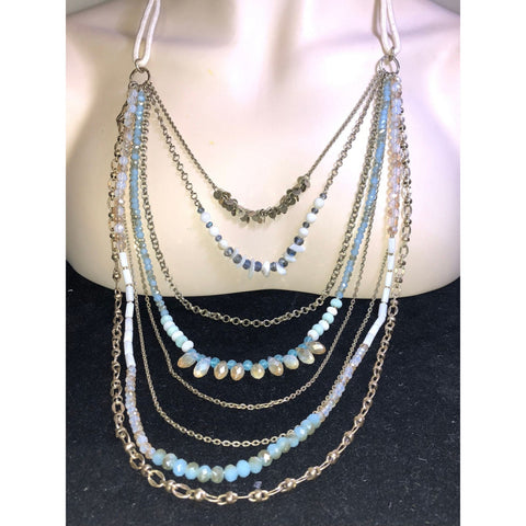 CHLOE & ISABEL la plage statement necklace in aqua - N159