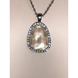 CHLOE + ISABEL multi-layer organic stone pavé pendant necklace - N108