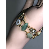 CHLOE + ISABEL Chunky Gold & Green Crystal Bracelet - B104