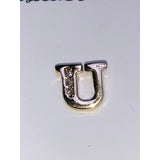 CHLOE + ISABEL pavé “U” initial stud earrings - E176B