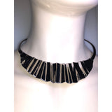 CHLOE + ISABEL sculpted silver wave collar necklace - N188