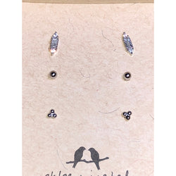 CHLOE + ISABEL minimal sparkle stud trio set - E194