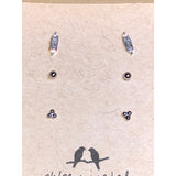 CHLOE + ISABEL minimal sparkle stud trio set - E194