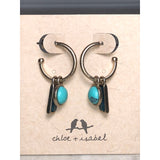 CHLOE + ISABEL Turquoise Charm Hoop Earrings - E033