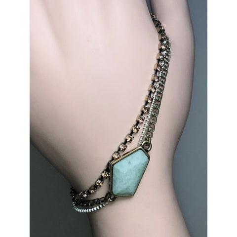 CHLOE + ISABEL multi-chain amazonite geo stone bracelet - B045