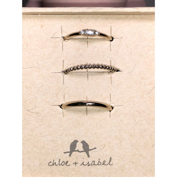 CHLOE & ISABEL petite baguette ring set -R191CLSG