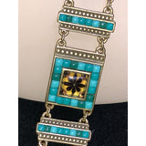 CHLOE + ISABEL aztec mosaic fringe statement necklace - N220