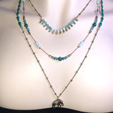 CHLOE + ISABEL boho layered beaded elephant pendant necklace - N088