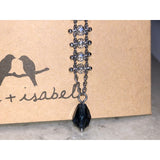 CHLOE + ISABEL star drop earrings with crystal chain & midnight accent - E054