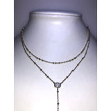 CHLOE + ISABEL crystal y-neck layered delicate necklace - N594CLSG