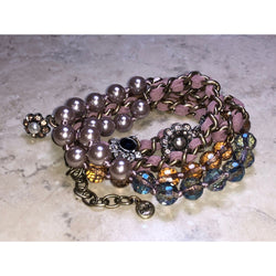 CHLOE & ISABEL Mixed Media Pearl & Crystal Floral Bracelet - B061