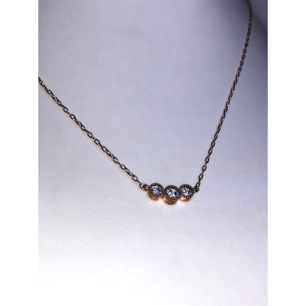 CHLOE + ISABEL petits bijoux rose gold trio necklace - N043